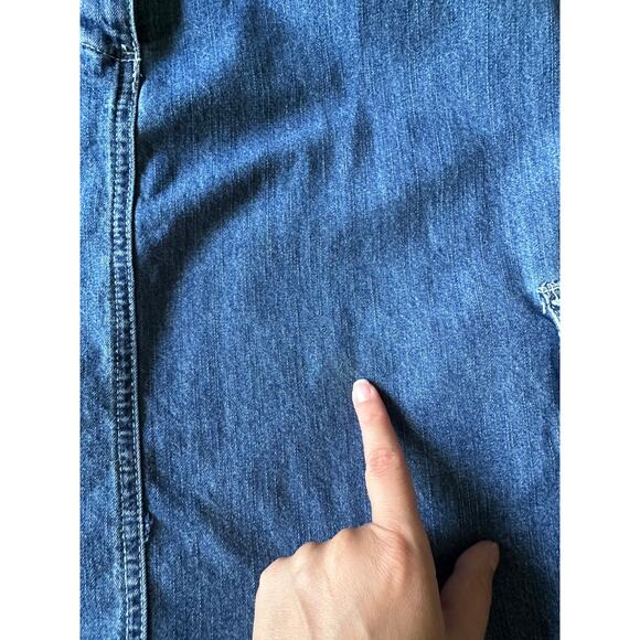 American Eagle Vtg Blue Jean Maxi Cargo Skirt Size10 - Picture 7 of 9